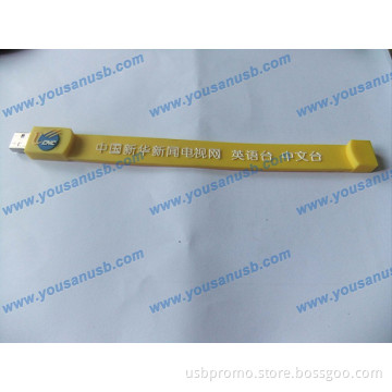 Silicon wristband usb flash drive with relief logo